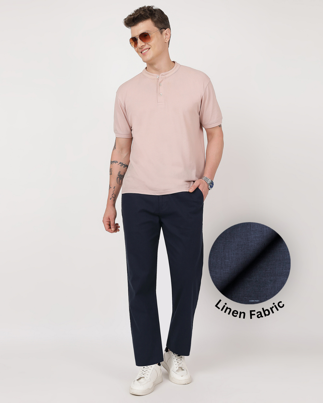 Premium and comfortable navy linen pants