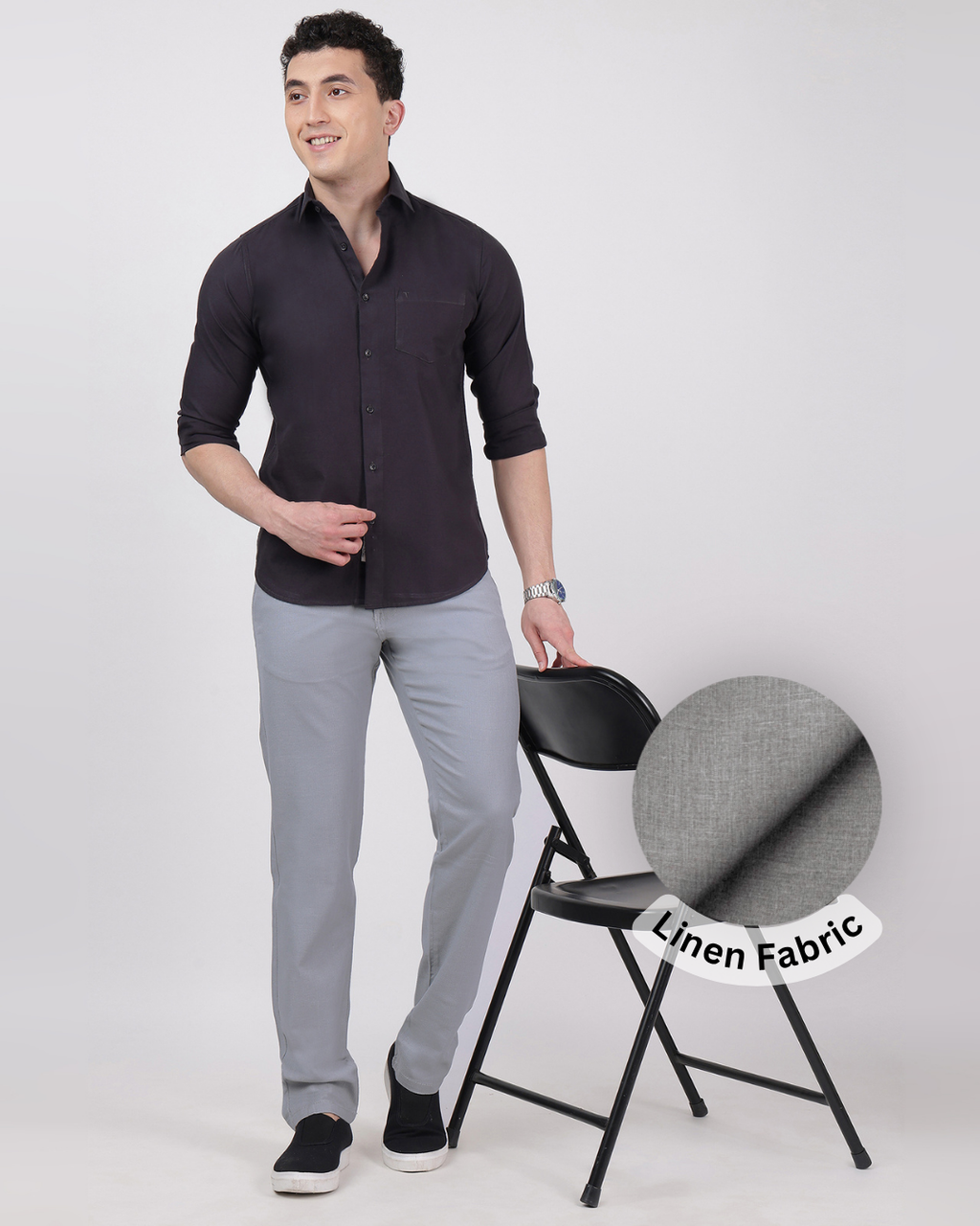 Linen Trousers [Grey]