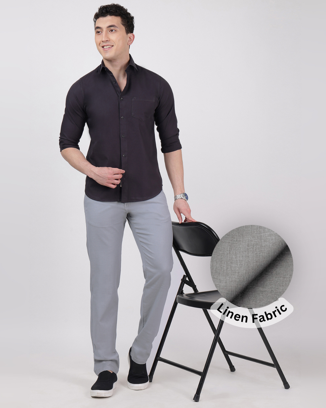 Linen Trousers [Grey]
