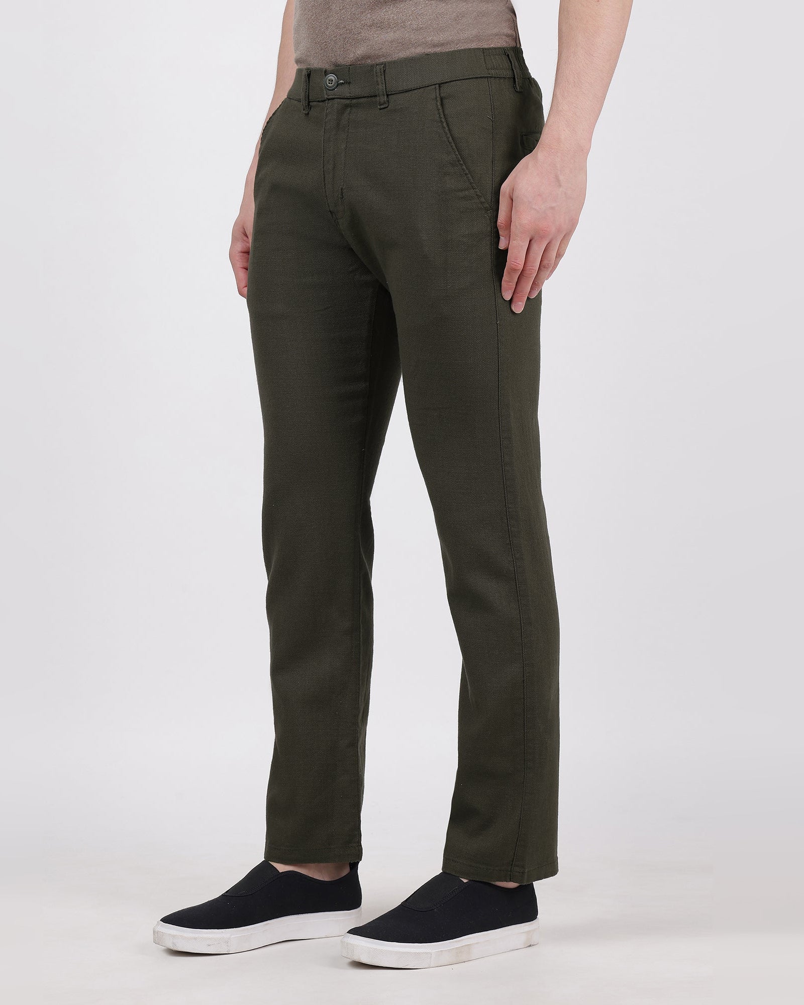 Olive-comfortable-linen-pants