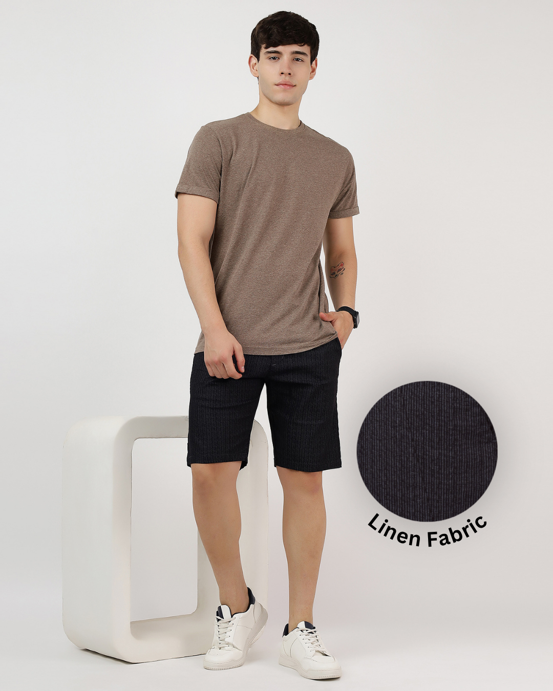 Lined Linen Shorts [Black]
