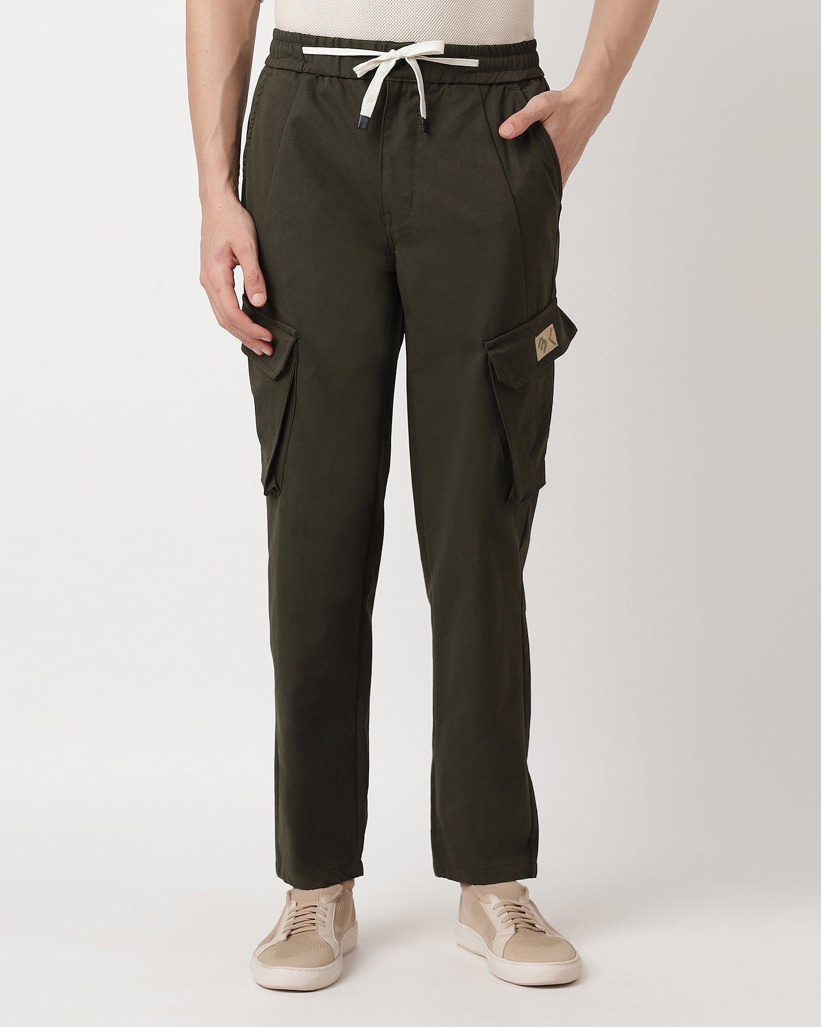 Olive-comfortable-cargos