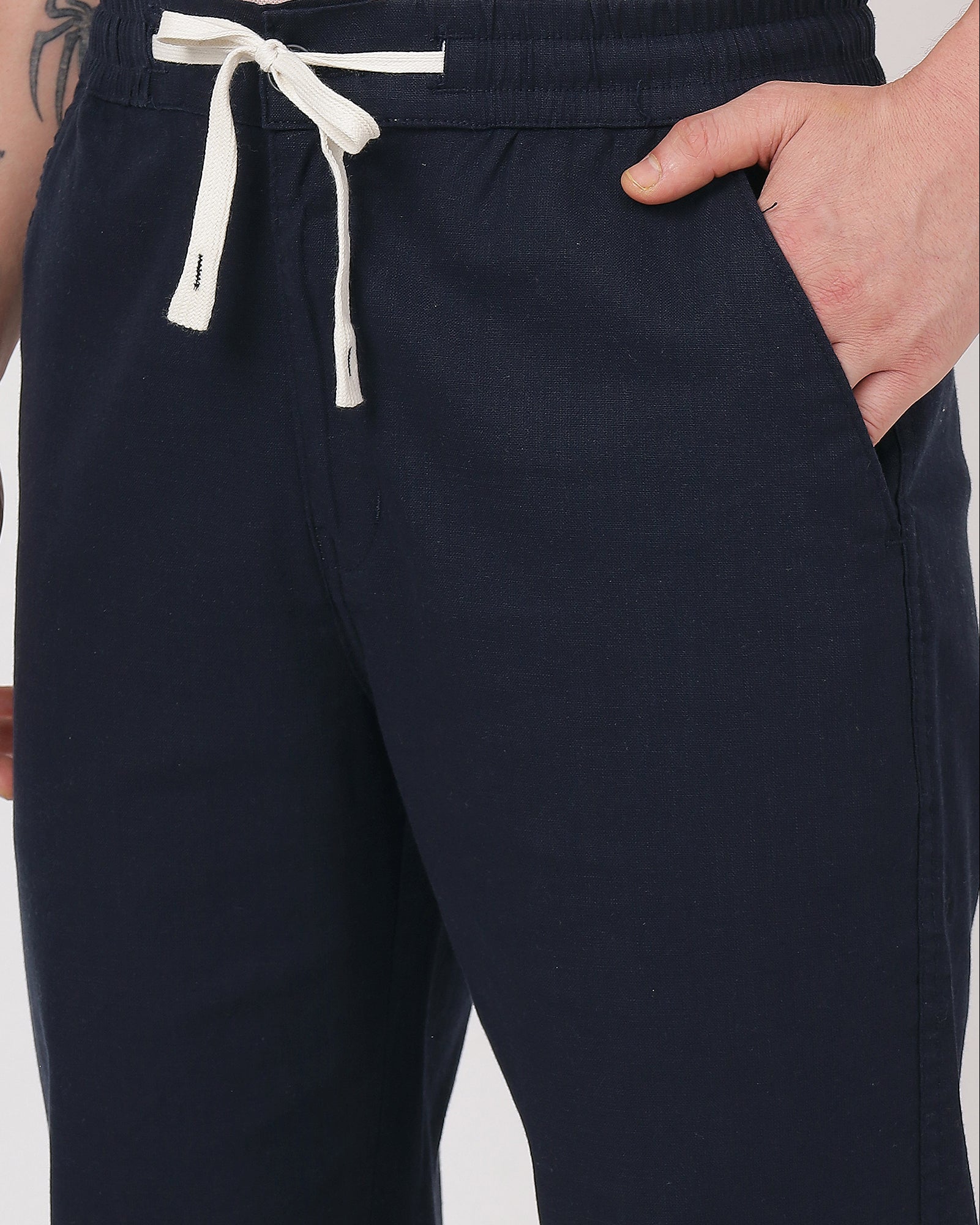 Premium and comfortable navy linen pants