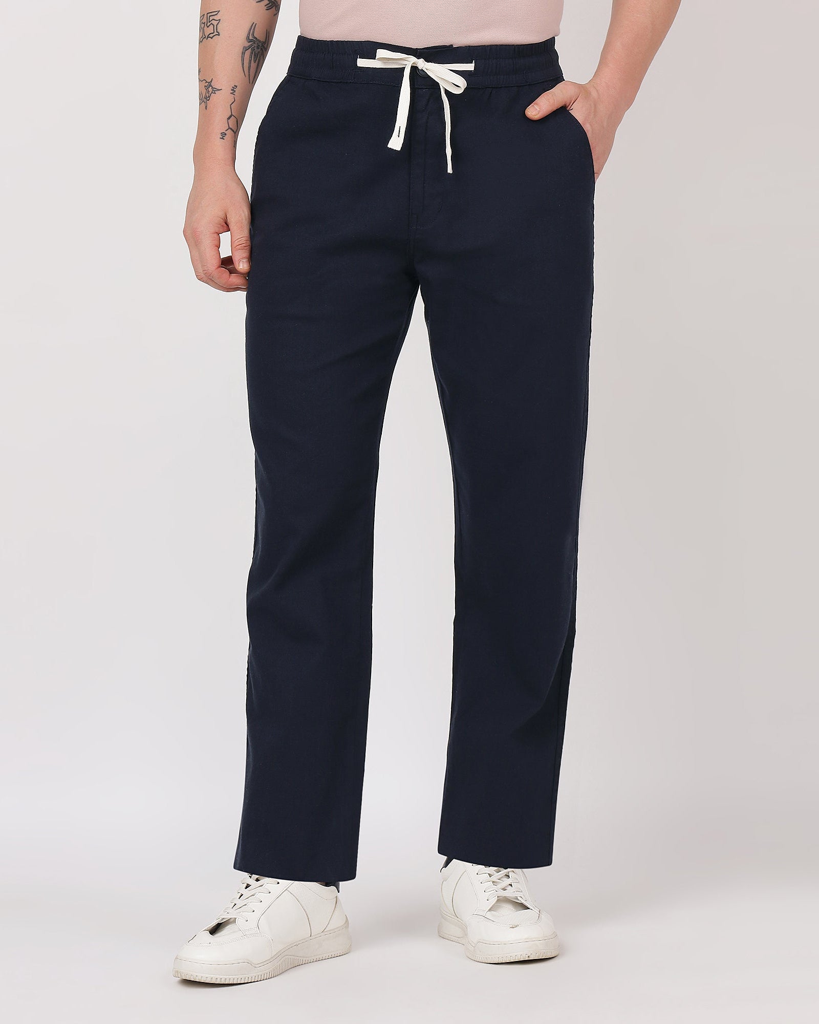 Premium and comfortable navy linen pants
